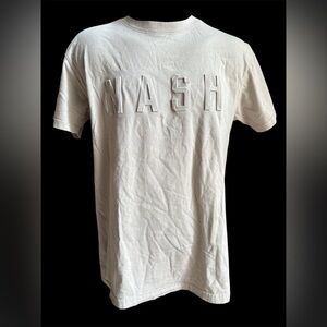 NASH TShirt Raised Logo Mens Large S/S EUC Beige Unisex